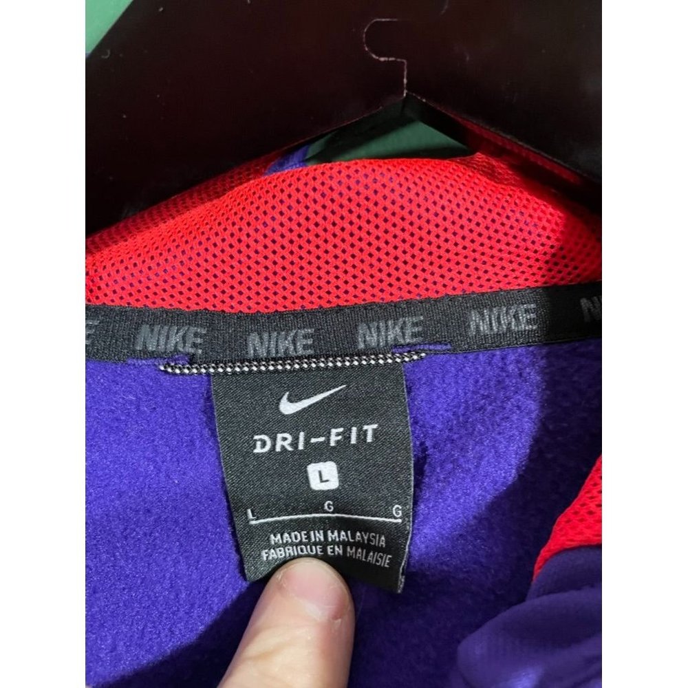 Nike Dri-Fit - Girl's Purple/Pink Logo Long Sleeve Hoodie - Size L - Picture 4 of 5